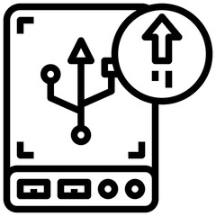 UPLOAD line icon,linear,outline,graphic,illustration