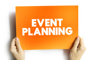 Event planning text quote on card, concept background