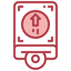 HARDDISK red line icon,linear,outline,graphic,illustration
