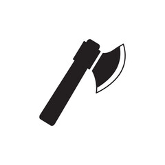 Axe icon in black flat glyph, filled style isolated on white background