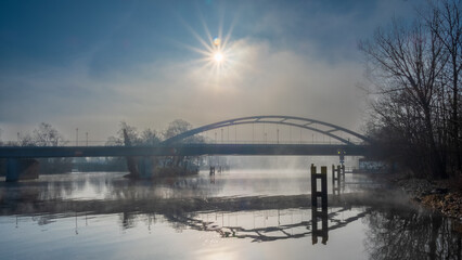 Fürstenwalde, Spreebrücke am Morgen