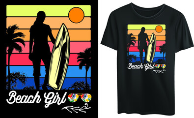 Beach girl t-shirt design