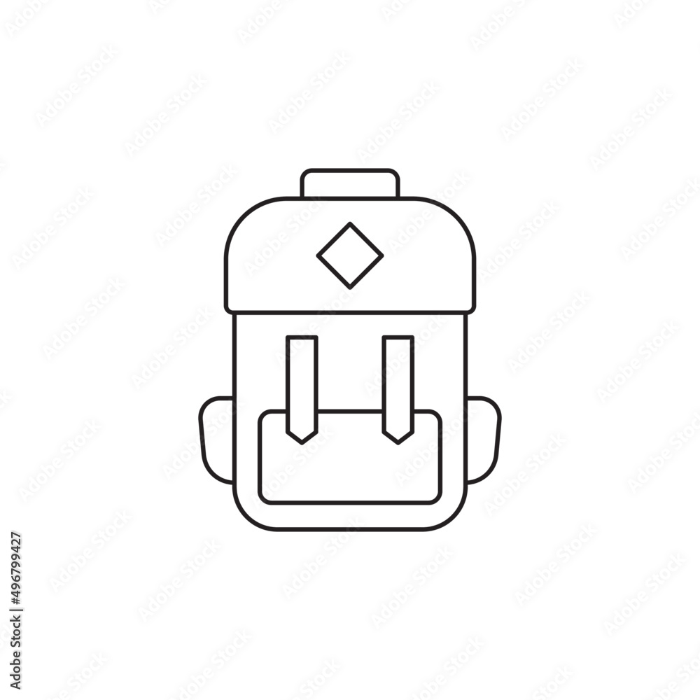 Wall mural Backpack, camping bag icon line style icon, style isolated on white background