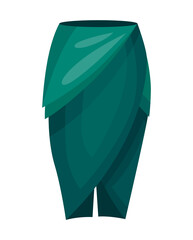 Woman skirt. Modern fashion clothing. Trendy formal fabric wear. Stylish model of apparel. Female cloth design