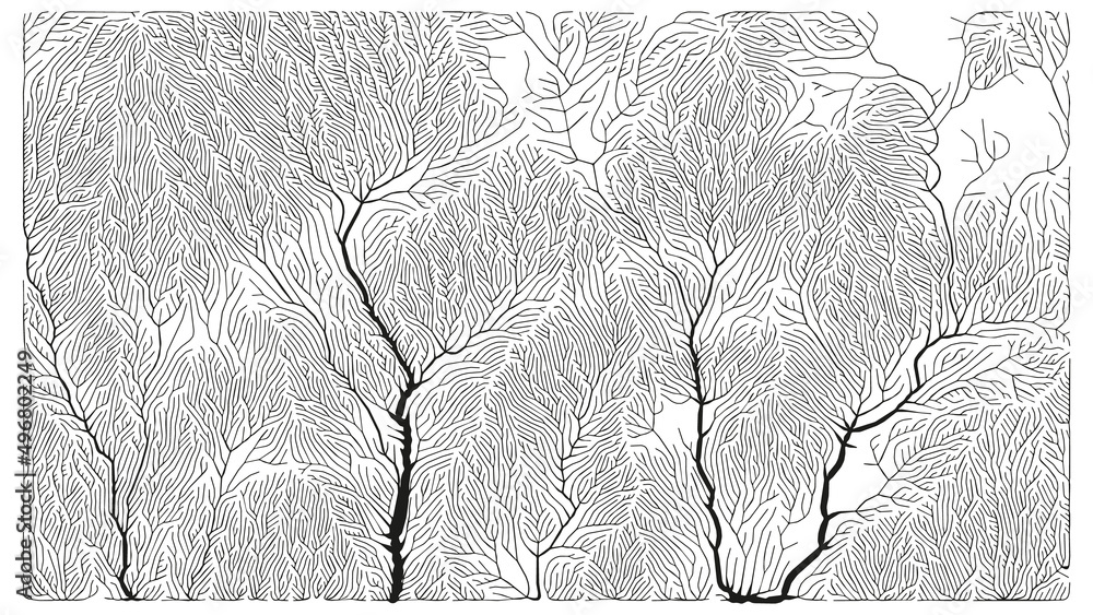 Poster growth pattern. generative branching structure. organic net of vessels texture.