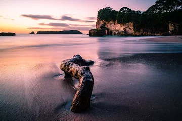 Fotobehang Mooie opname van Cathedral Cove, Mercury Bay op het water met rotsachtige vormen in Nieuw-Zeeland © Igor Kondler/Wirestock Creators