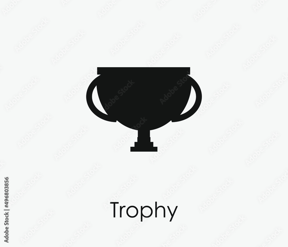Poster trophy vector icon. editable stroke. symbol in line art style for design, presentation, website or a