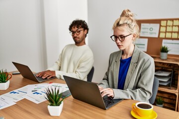 Obraz premium Business worker working and spying partner at the office.