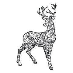 Mandala Deer Coloring Page For Kids
