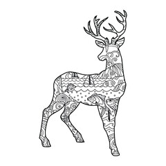 Mandala Deer Coloring Page For Kids