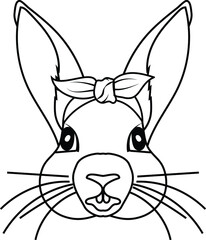 Lovely Bunny With Bandana Vector Illustration