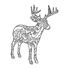Mandala Deer Coloring Page For Kids