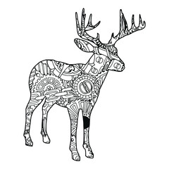 Mandala Deer Coloring Page For Kids