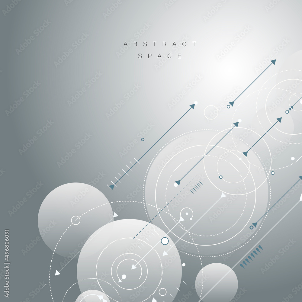 Aufkleber technology circles and lines geometry pattern. abstract vector scheme dynamic background
