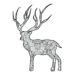 Mandala Deer Coloring Page For Kids