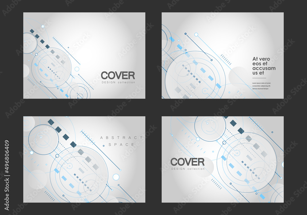 Poster Arrow communication dynamic interface. Circles and lines and squares digital technology background. Digital template connection. Vector concept structure elements