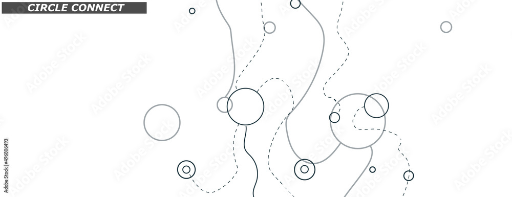Aufkleber Horizonal banner with dynamic waves and dots. Simple minimal style. Futuristic vector pattern. Abstract cover illustration. Flyer texture digital background. Fuzzy structure
