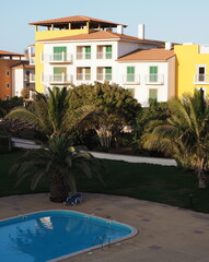 Resort with swimming pool on Sal island in Cape Verde -vertical