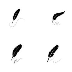 Feather pen  logo vector template