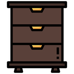 CHEST OF DRAWERS filled outline icon,linear,outline,graphic,illustration