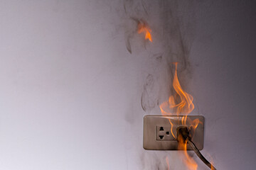 Short circuit, causing flames and smoke. fire The dangers of using non-standard equipment overload