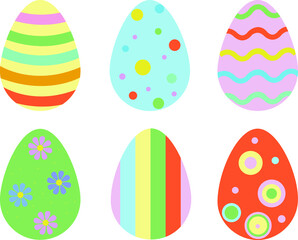 illustration of painted colorful easter eggs isolated on white