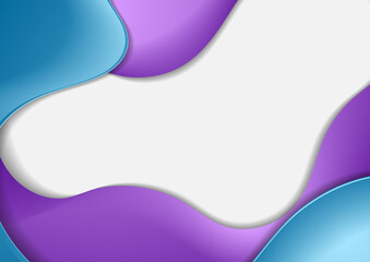 Blue and purple abstract liquid waves corporate background. Vector design