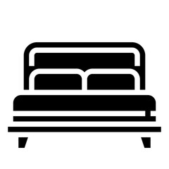 DOUBLE BED glyph icon,linear,outline,graphic,illustration