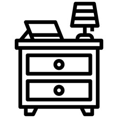 BEDSIDE LAMP line icon,linear,outline,graphic,illustration