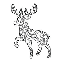 Mandala Deer Coloring Page For Kids