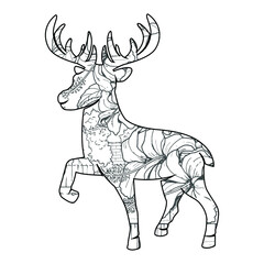 Mandala Deer Coloring Page For Kids