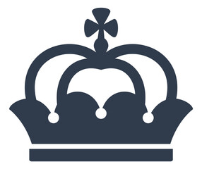 Vintage cross crown sign. Empire ruler symbol