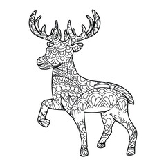 Mandala Deer Coloring Page For Kids