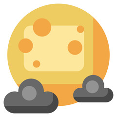 FULL MOON flat icon,linear,outline,graphic,illustration