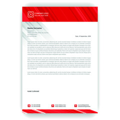 Modern red company letterhead page design templates