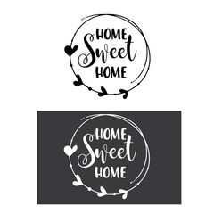T-shirt print with inscription: Home sweet home.