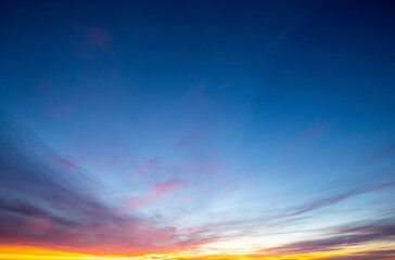 Scenic landscape of sunset sky above sea. - obrazy, fototapety, plakaty