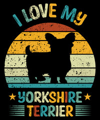 Yorkshire Terrier T-Shirt / Retro Vintage Yorkshire Terrier Tshirt / Black Dog Silhouette Gift for Yorkshire Terrier Lovers / Funny Yorkshire Terrier Unisex Tee