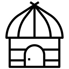 Hut line icon,linear,outline,graphic,illustration