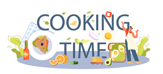 Sandwich typographic header. Variety of delicious sandwiches for breakfast