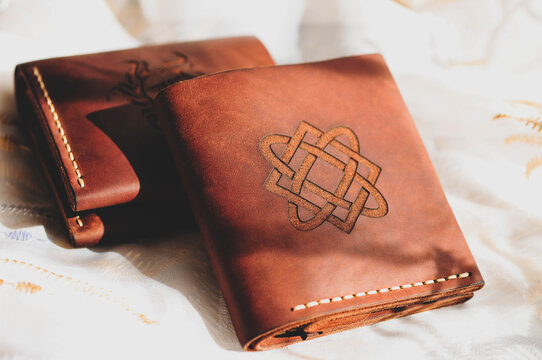 Brown Leather Unisex Wallet. Accessory For Every Day. Money Storage.