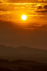 sunset in the city of Carrancas, State of Minas Gerais, Brazil