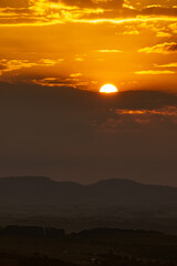 sunset in the city of Carrancas, State of Minas Gerais, Brazil