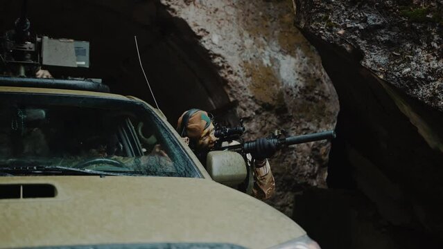 Vicious feminine armed fighter with rageful eyes . High quality 4k footage