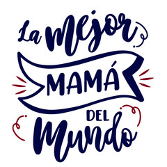 Mejor mamá del mundo,  Lettering castellano, caligrafía moderna, Feliz día de la madre.
