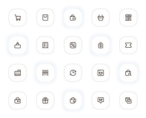 Shopping and e-commerce line icons set. Editable Stroke. 24x24 Pixel Perfect.