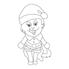cute kitten cartoon character coloring book. page
Christmas cat coloring page.  cat for coloring page, cute lovely black and white cats,
cute cat or kitten cartoon character coloring 