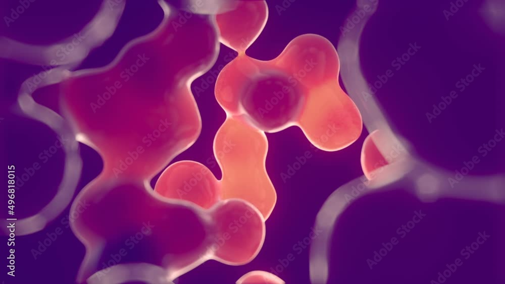 Poster neon colored glowing liquid drops 3d rendering loop animation hd resolution