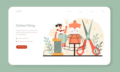 Fashion designer web banner or landing page. Professional fashion