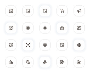 NFT line icons set. Editable Stroke. 24x24 Pixel Perfect.